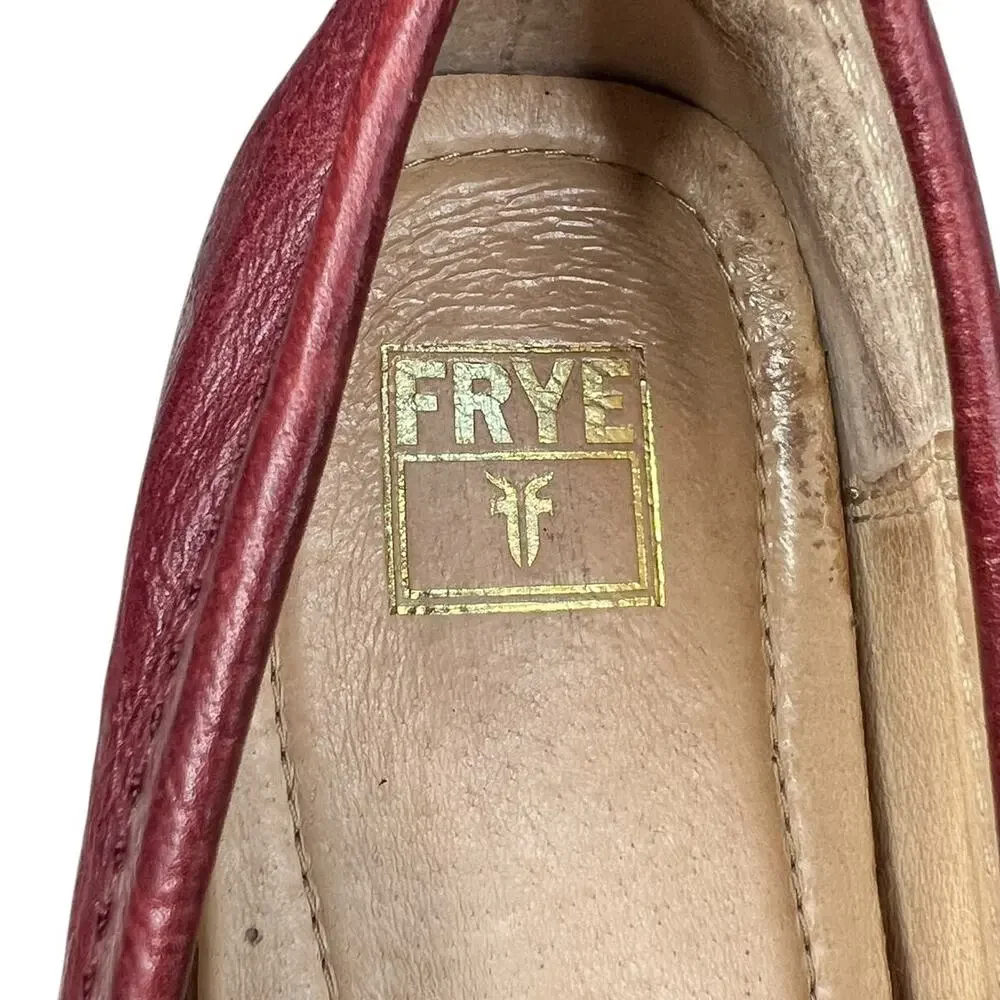 Frye Women’s Brown Leather Slip On Buckle Loafers Size US 8